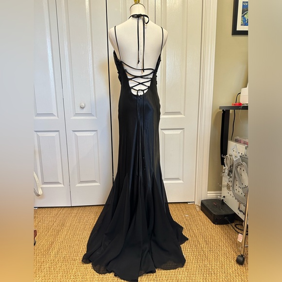Jodi Kristopher mermaid gown black size 9/10 - Picture 5 of 6
